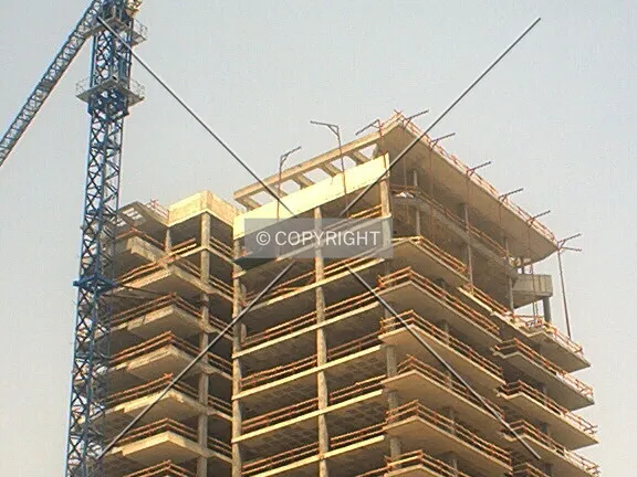 Closer view of the structural top of the building.