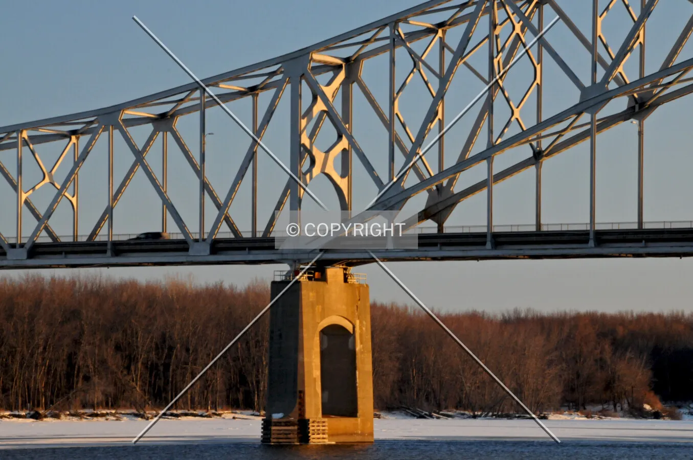 Eastern pier of the main span, viewed from the north. December 28, 2009