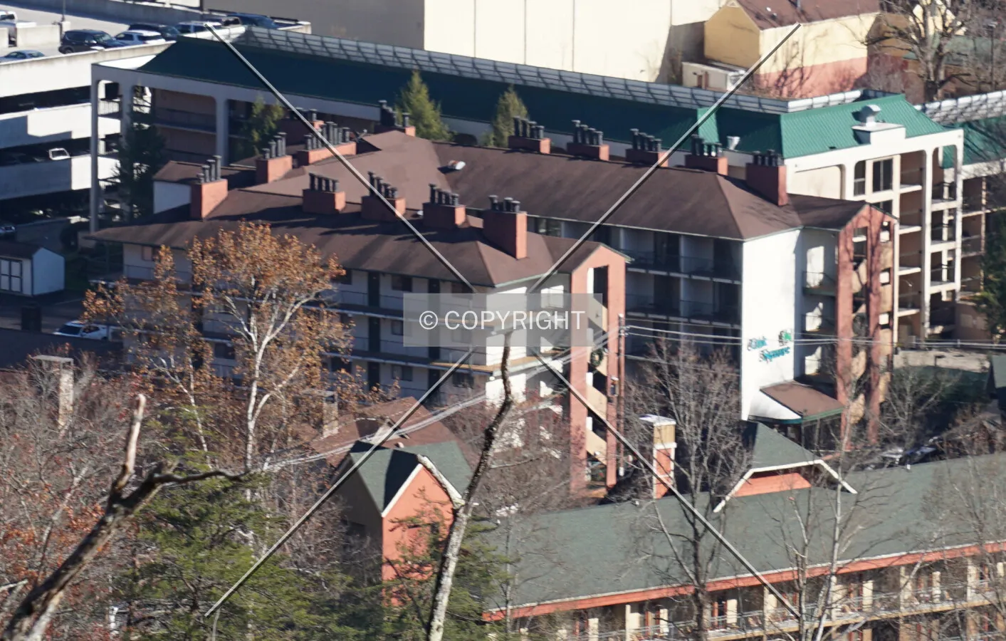 Distant view from the northwest; December 5, 2020