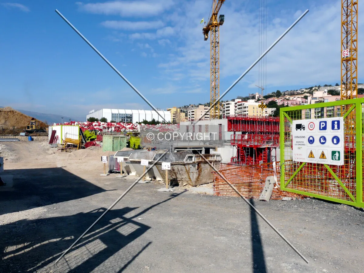 Southwest view from the construction site entrance