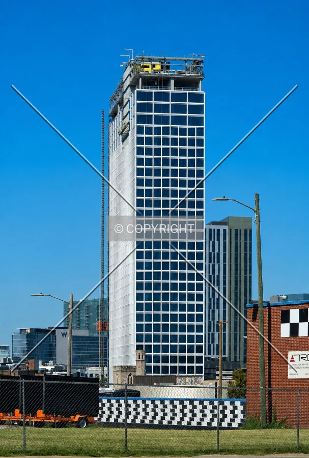 From the east during construction, Tuesday, August 25, 2026