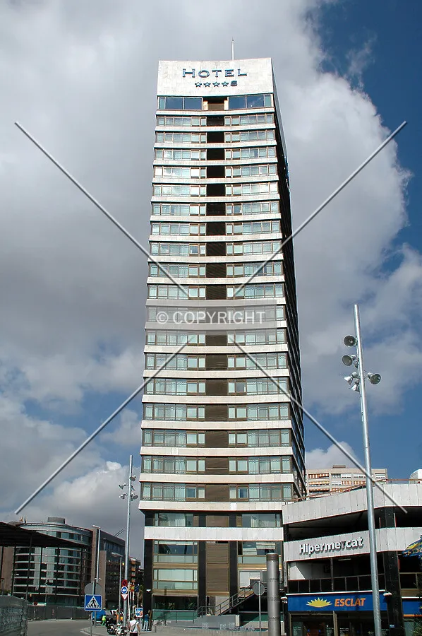 Looking up the southwest facade