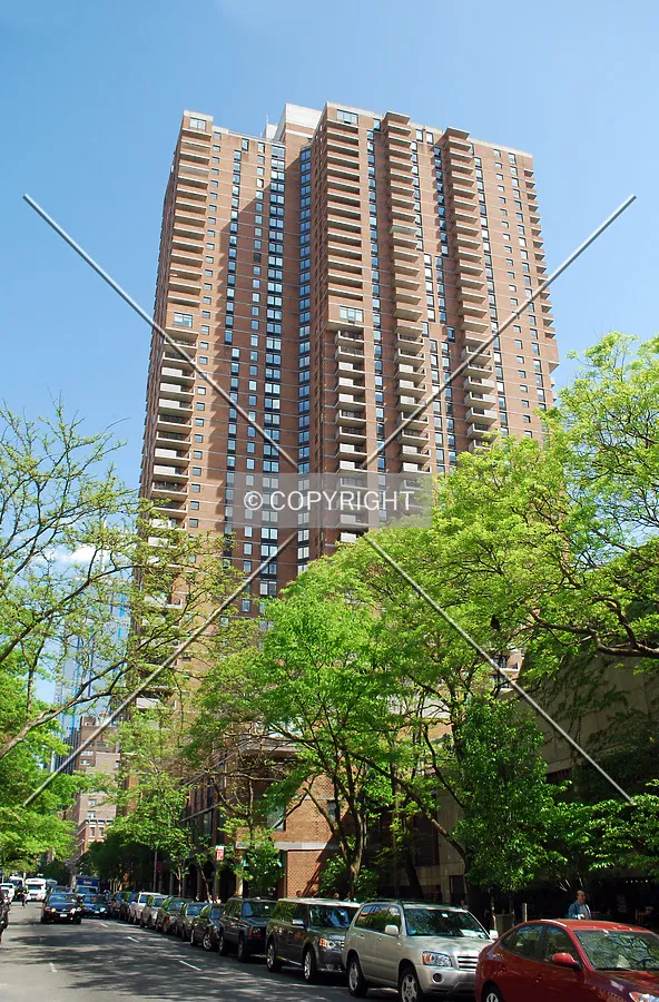 Viewed from the northwest along West 43rd Street