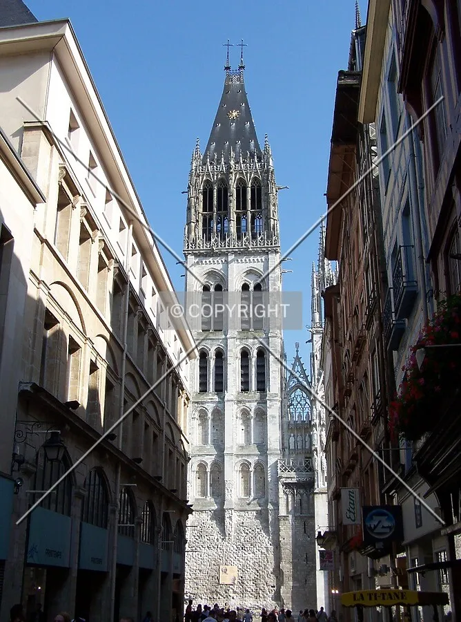 View of the north bell tower from the streets of the historic city centre