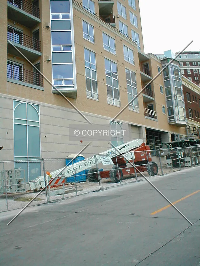 Exterior base at Hamilton Street side of building