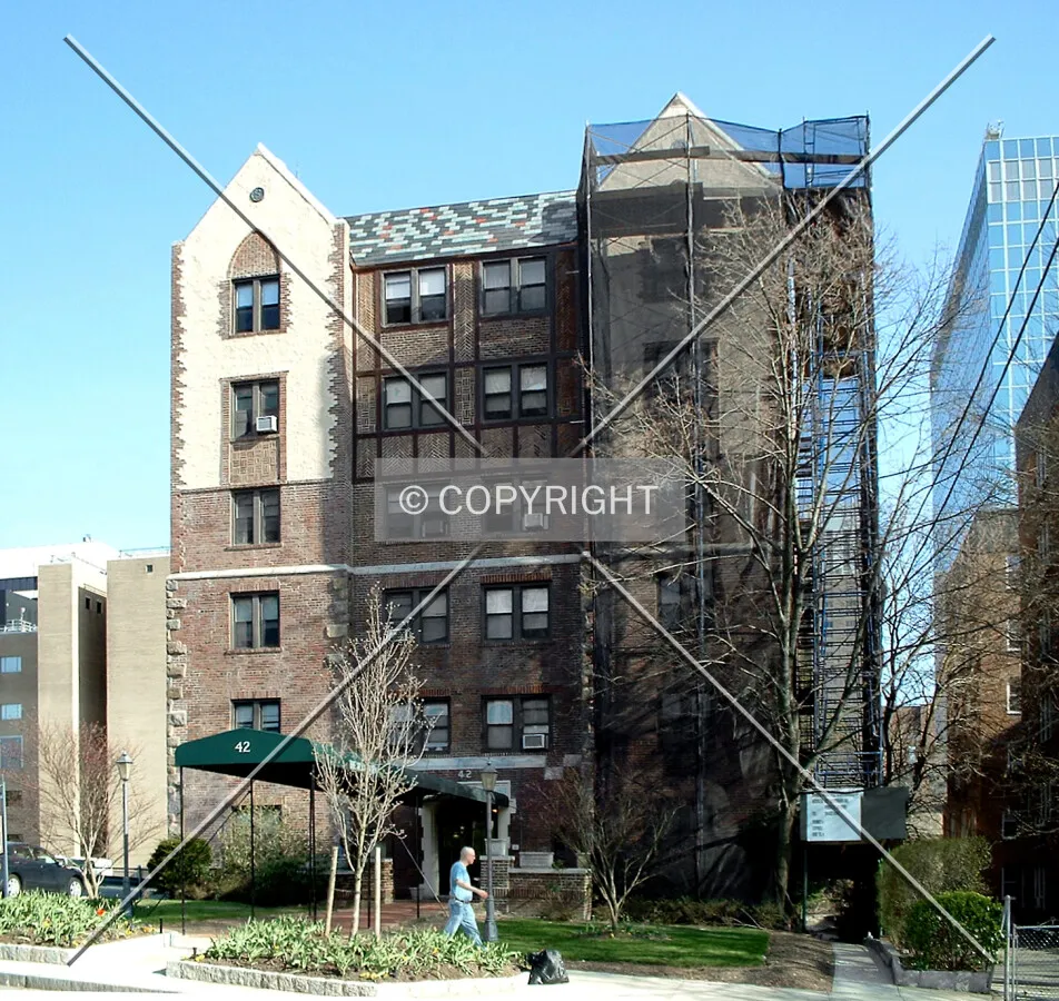 View from the northwest on Barker Avenue