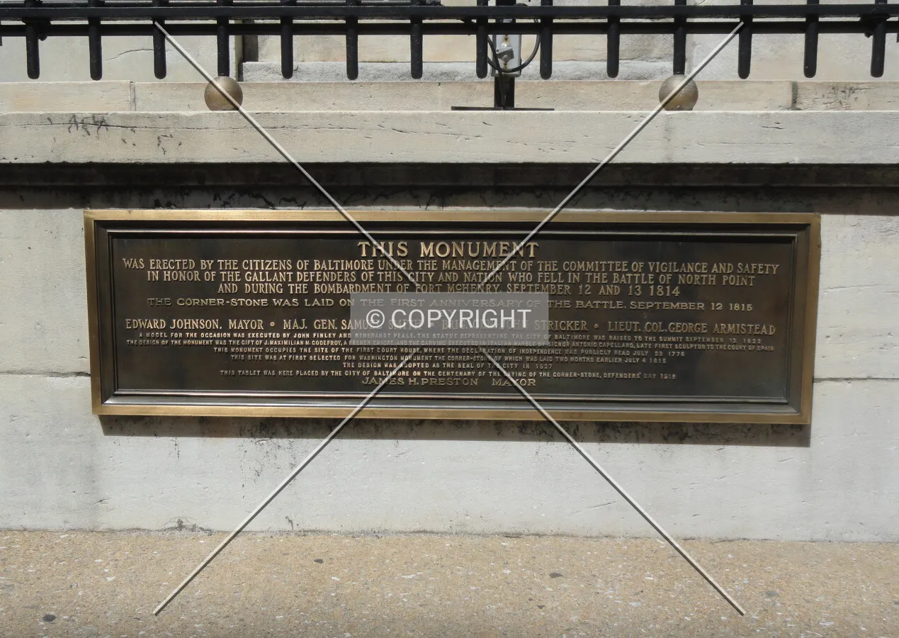 Historic marker at the base