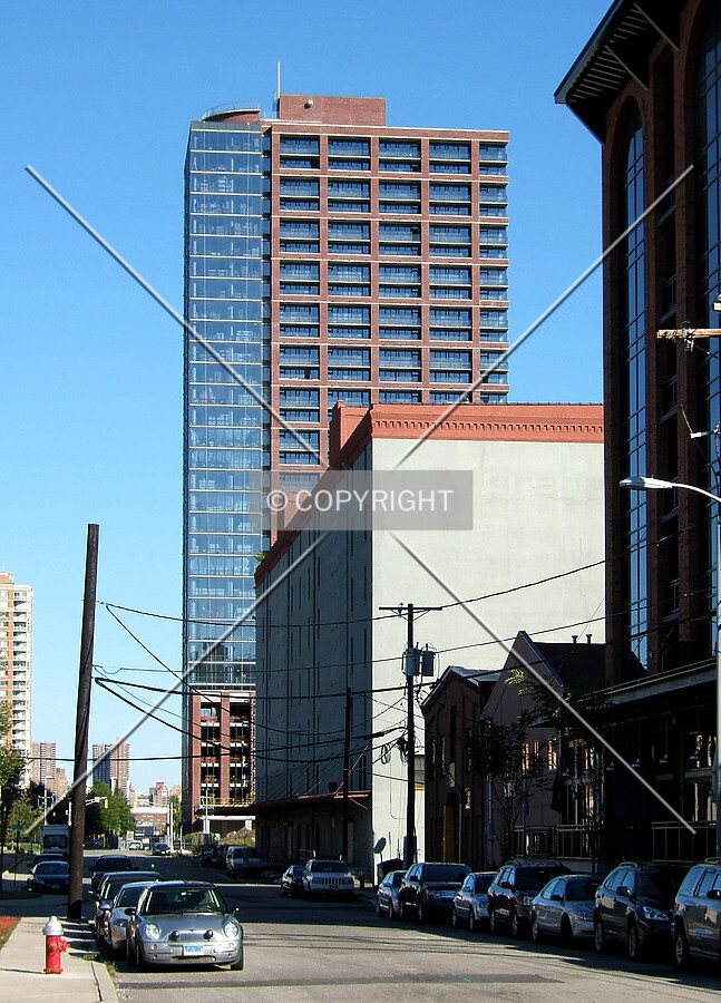 View from the northwest along 2nd Street