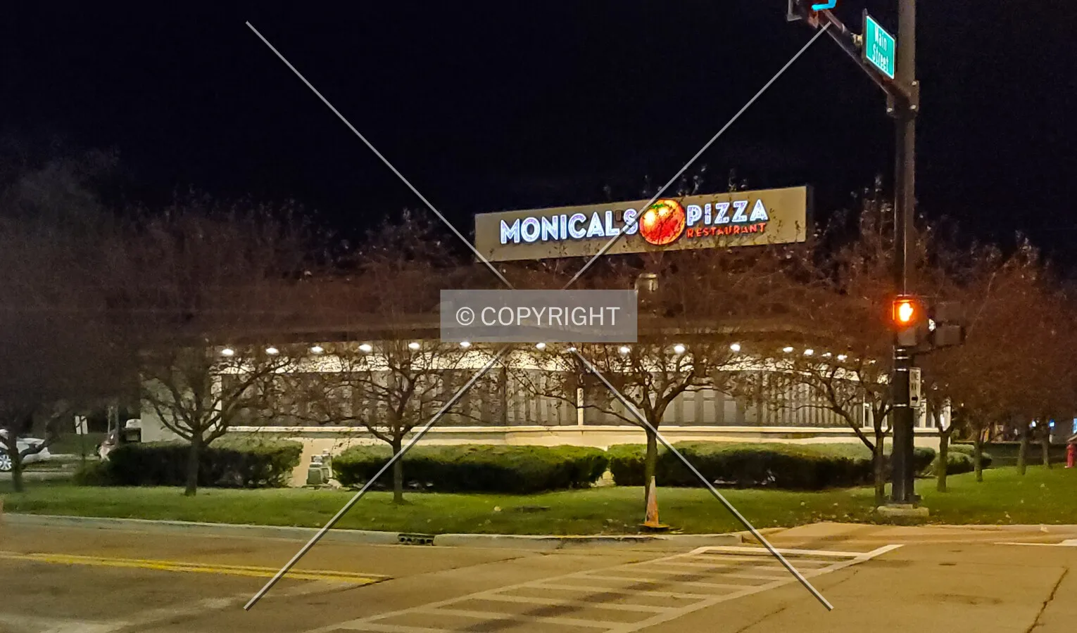 Southeast view at night; November 2, 2019
