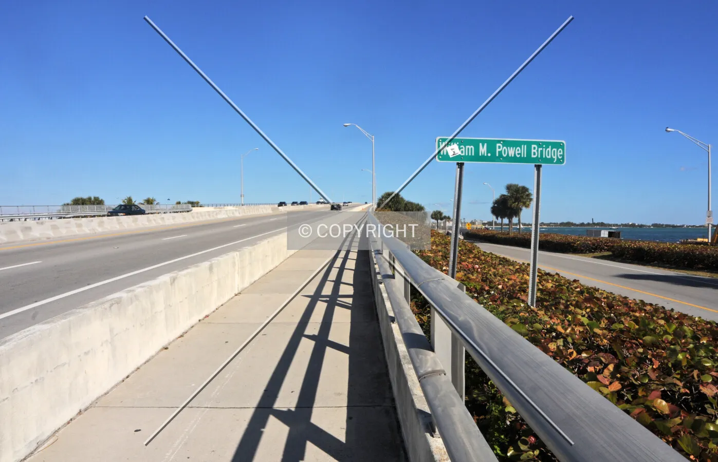 View of entrance to bridge from the west