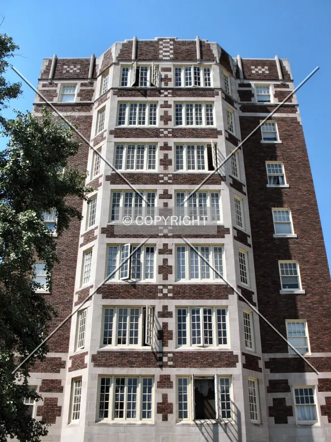 Looking up the front elevation