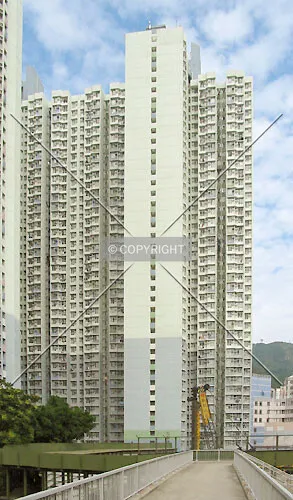 View from a footbridge over Cheung Sha Wan Road