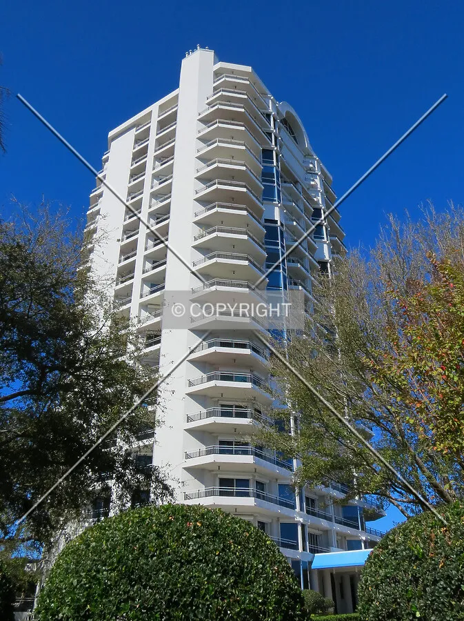 Looking up the southeast corner