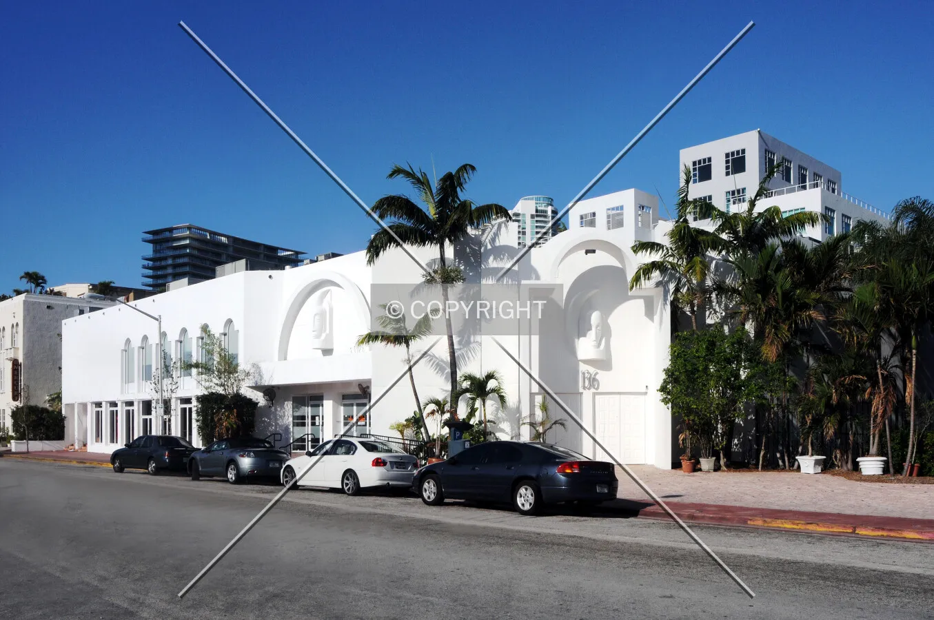 View from the northeast across Collins Avenue