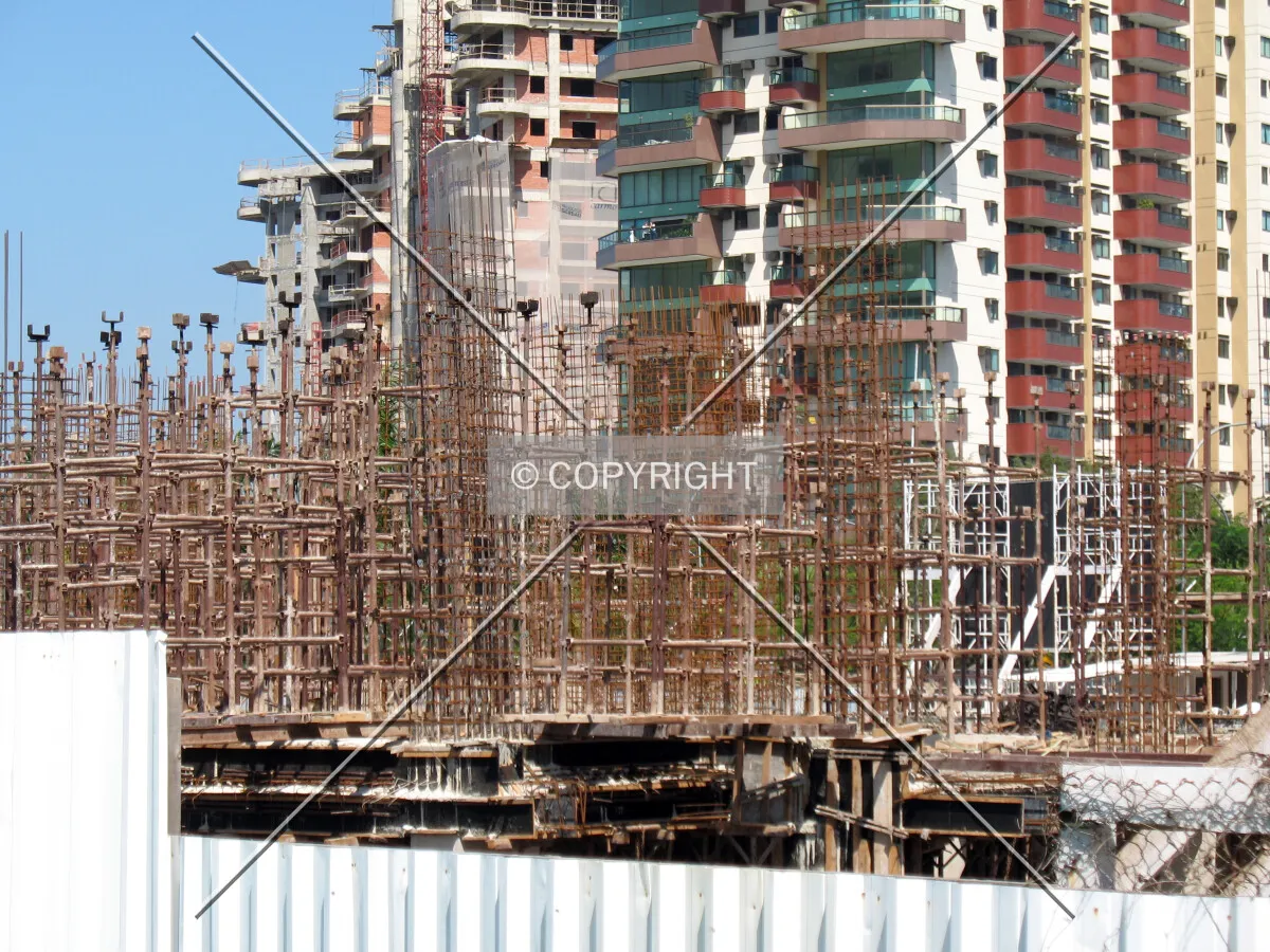 Scaffolding on the ground level