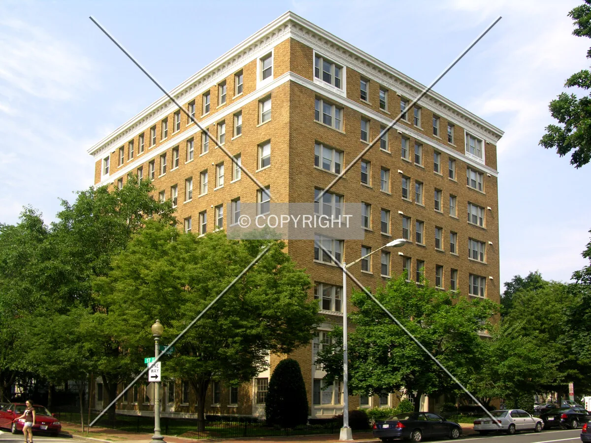From across 17th Street to the southwest