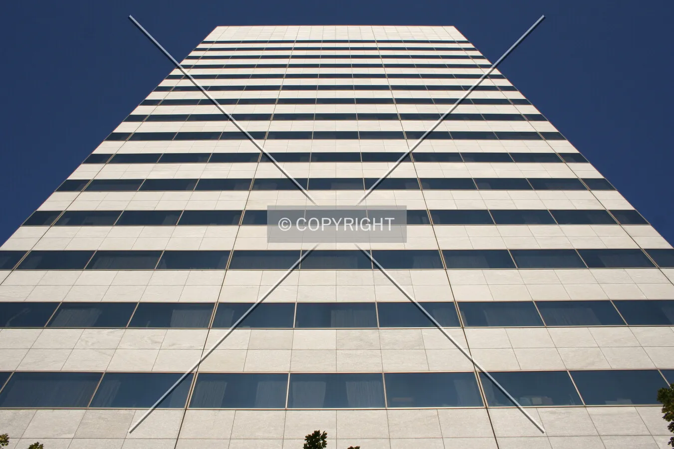 Looking up the eastern facade