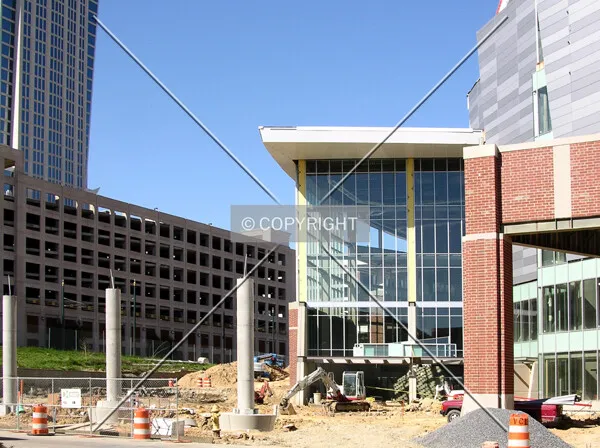 Future entrance area on the southwest corner off Trade Street