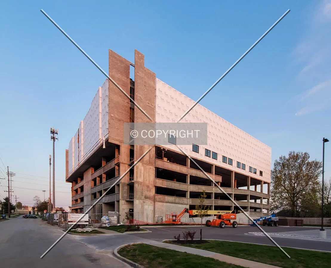 Northwest view during construction; April 15, 2020