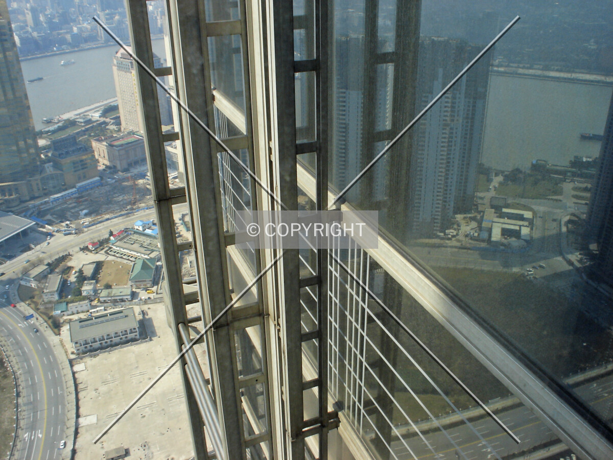 Structural detail of the facade of Jin Mao Tower