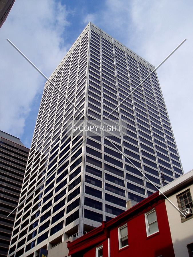 Looking up the southwest corner