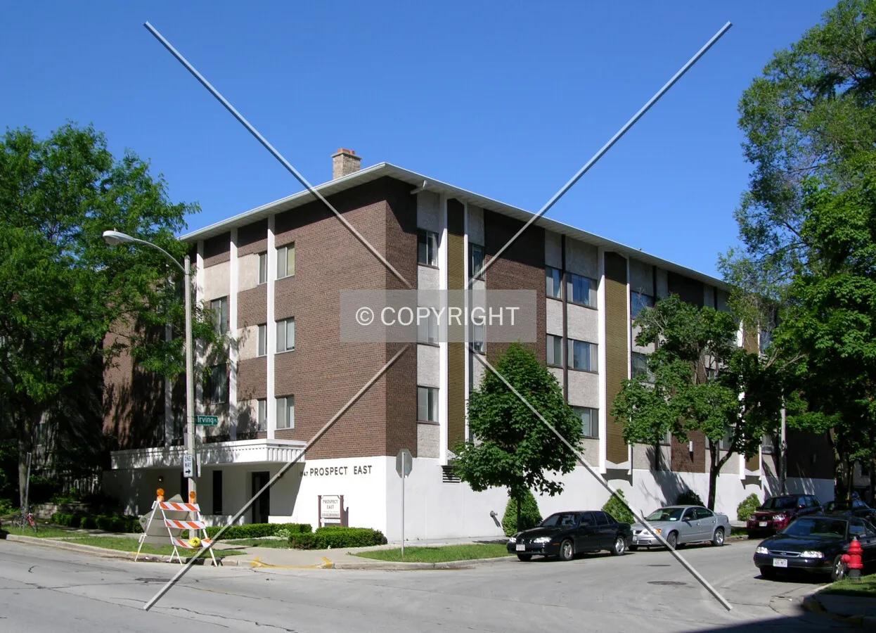 From across North Prospect Avenue to the northeast
