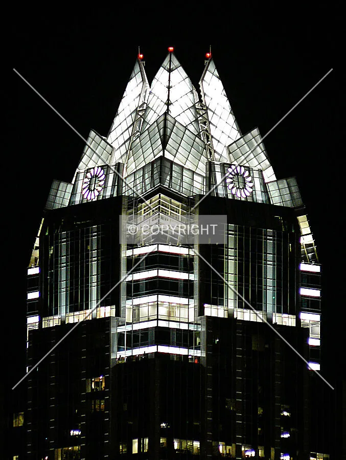 View from southwest at night