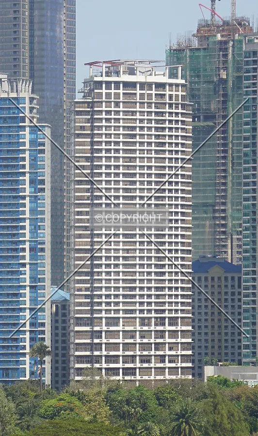Distant view from the west; February 21, 2018