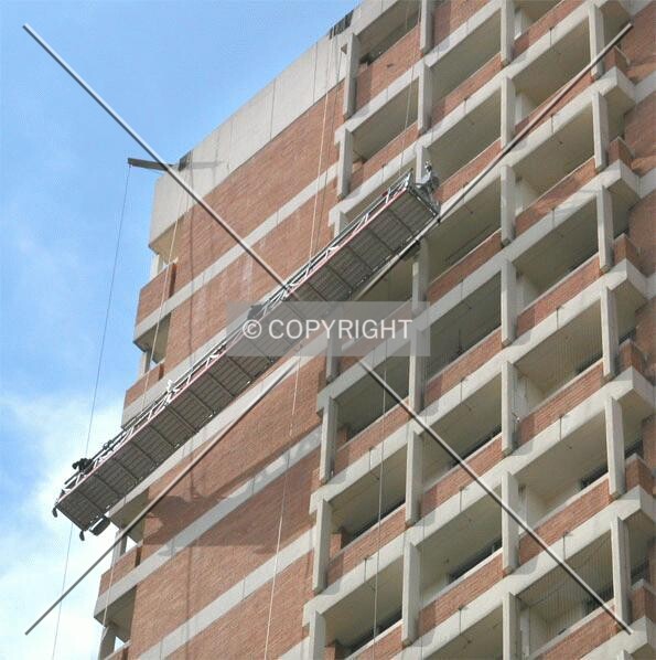 Scaffolding near the top