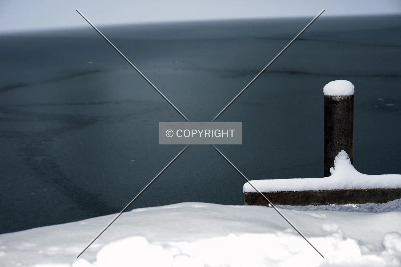 half frozen lake