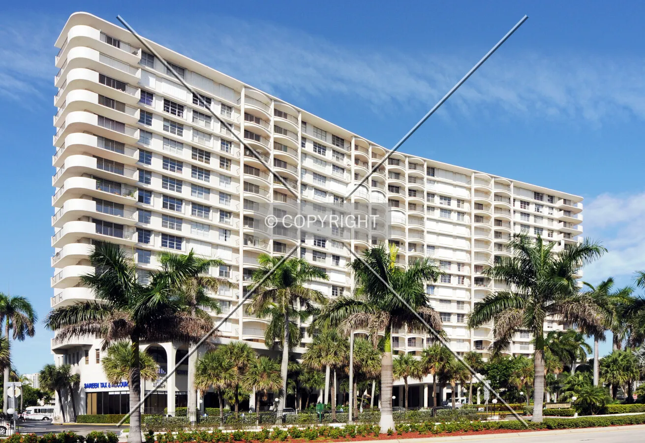 View from the southeast across South Ocean Drive