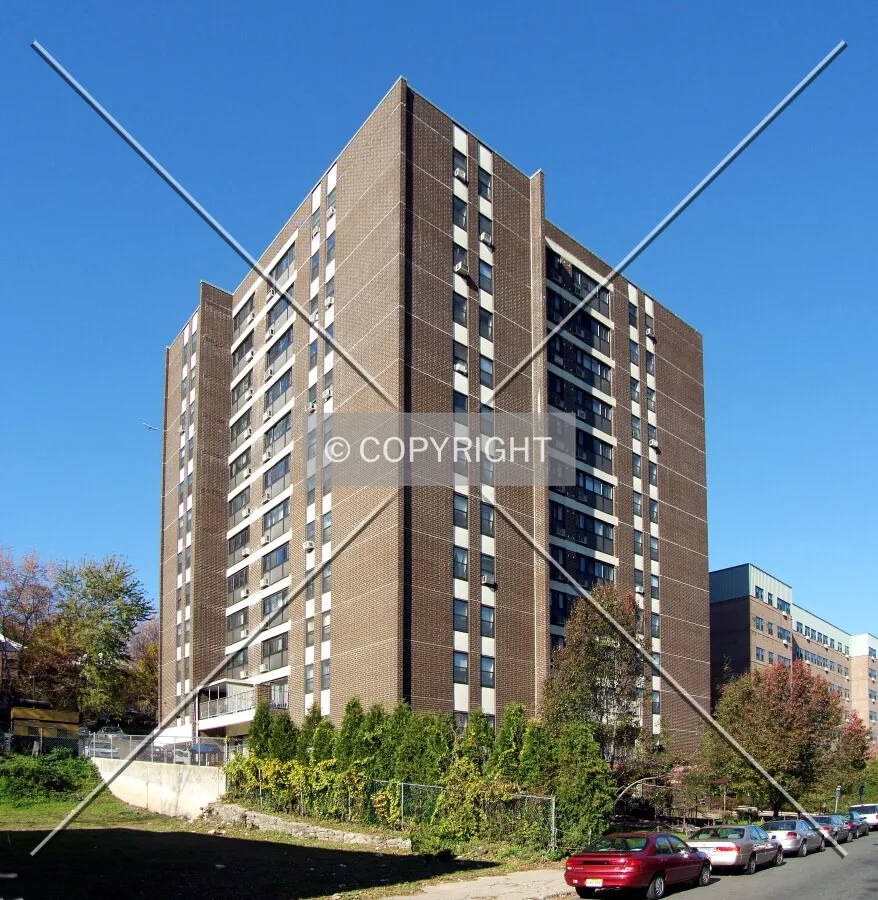 View from the southeast on Spruce Street