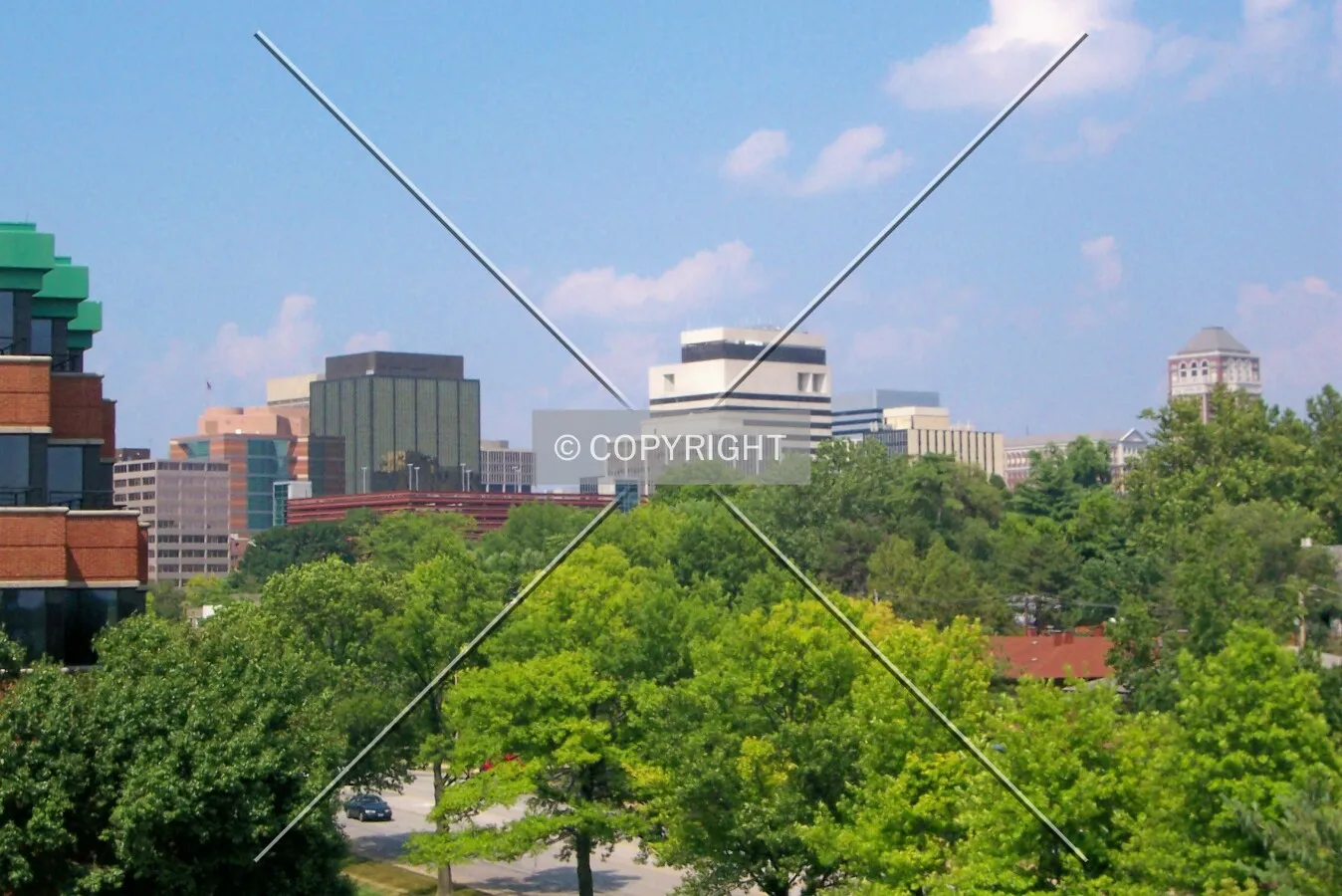 Looking northeast from Clayton Corporate Park