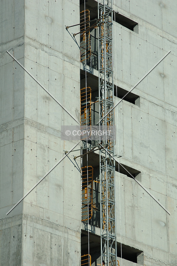 Windows on concrete wall