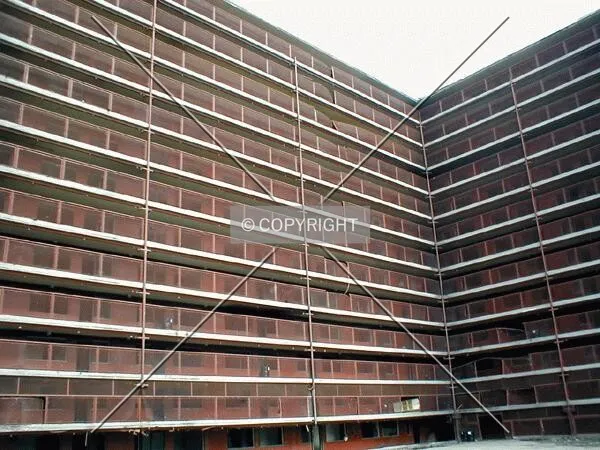 View from within the courtyard during demolition