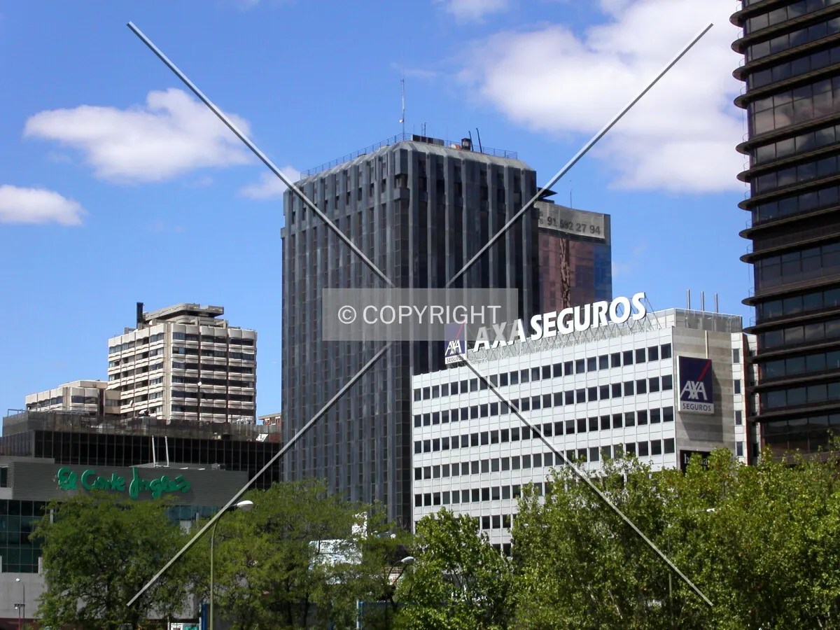 As seen from paseo de la Castellana
