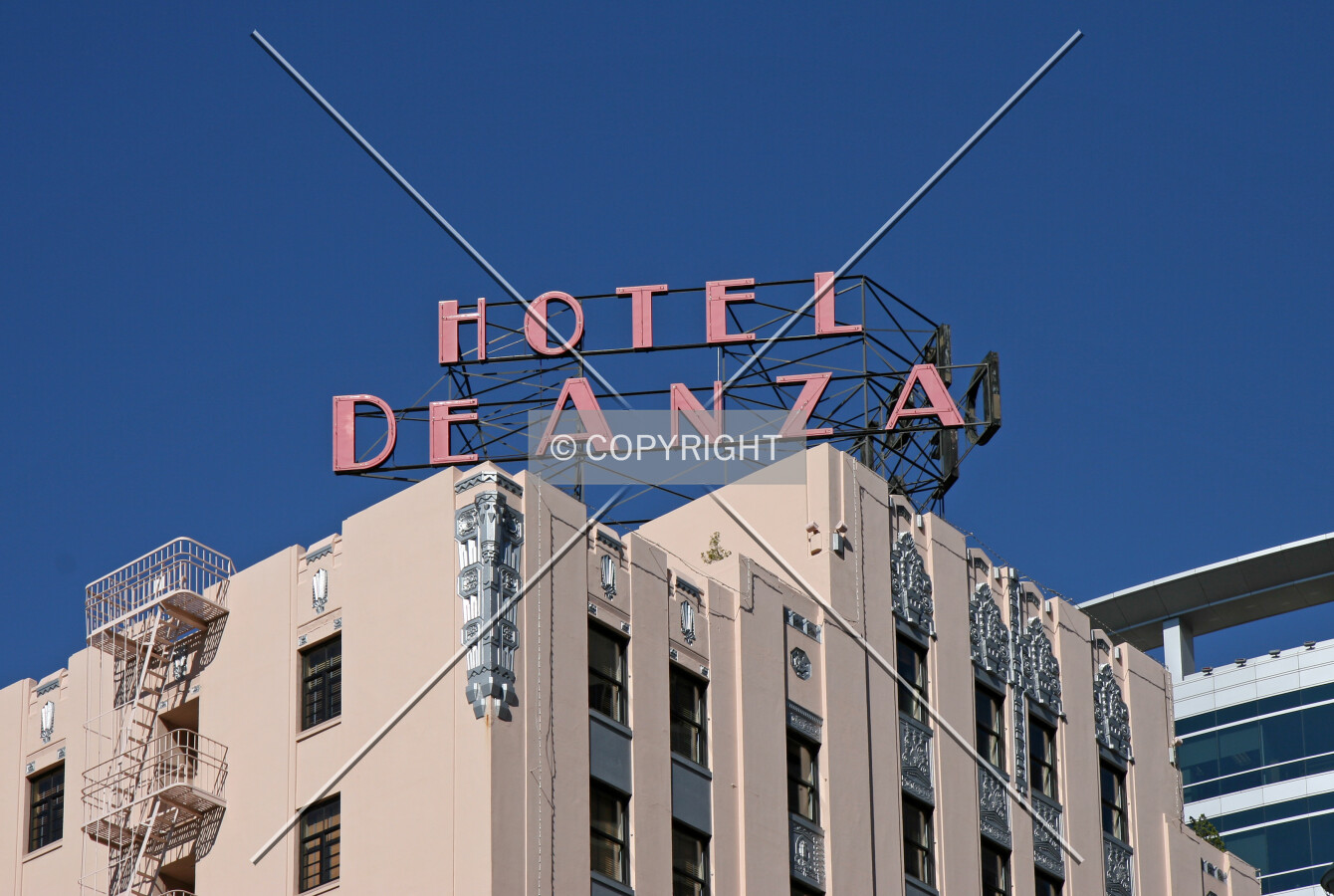 Classic building-top sign viewed from the southwest