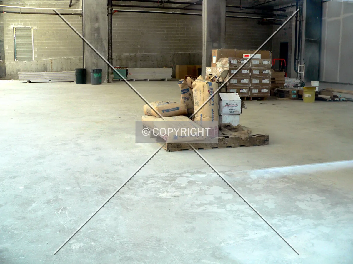 View inside the unfinished retail space