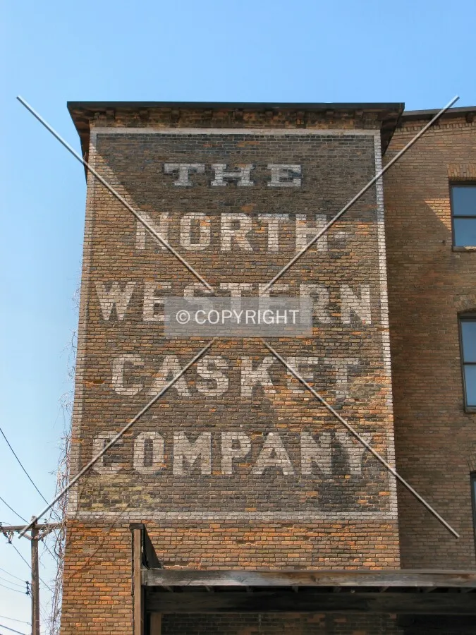 Ghost signage on the east facade