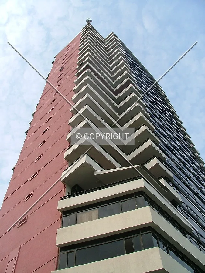 Looking up the south side of the main entrance