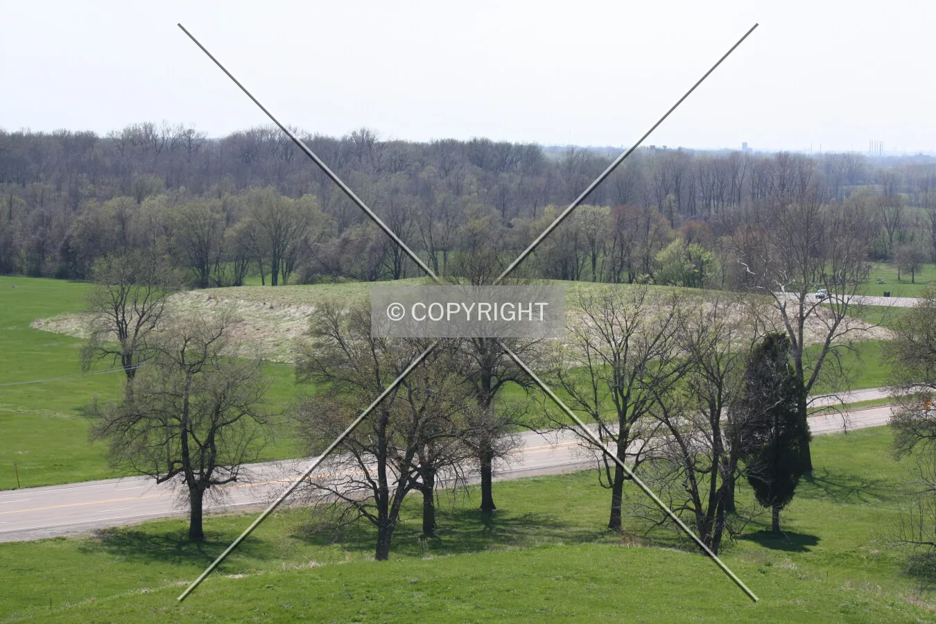 View from Monks Mound to the northeast; April 18, 2014