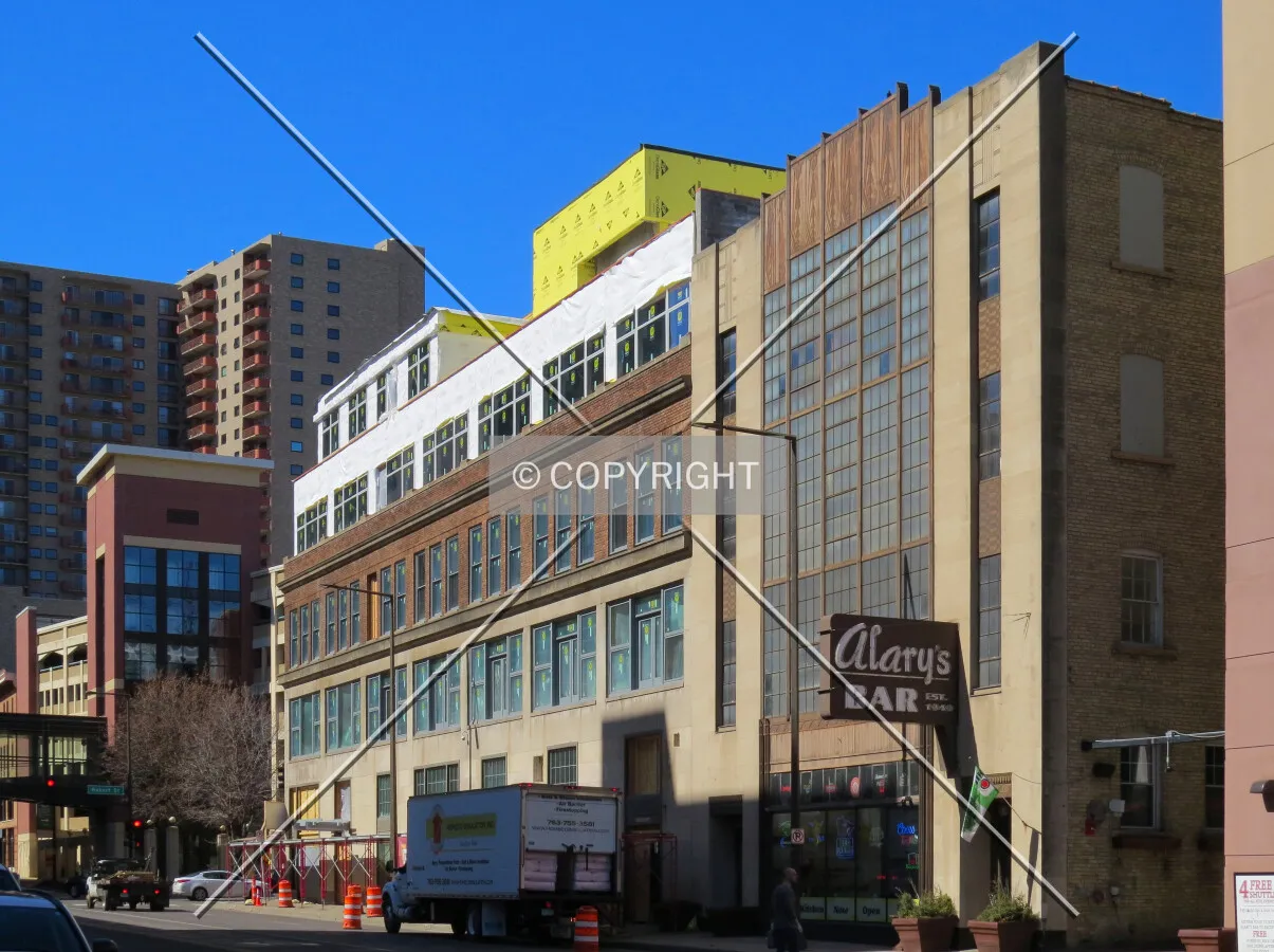 View to the west across East 7th Street