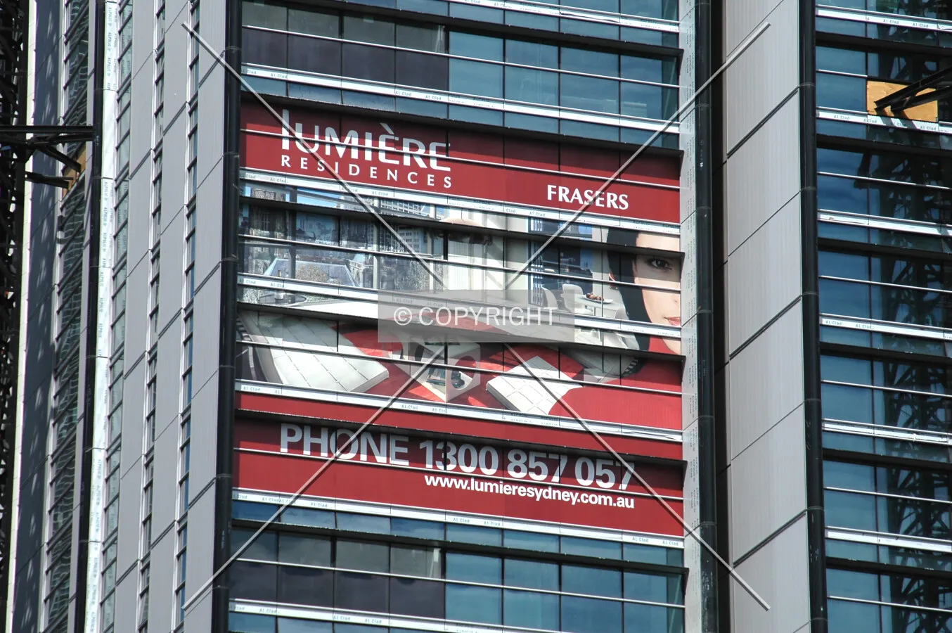 Advertisement on the north facade