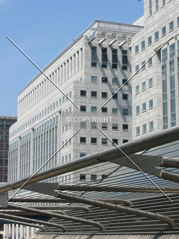 Looking towards 20 Cabot Square from Jubilee Park