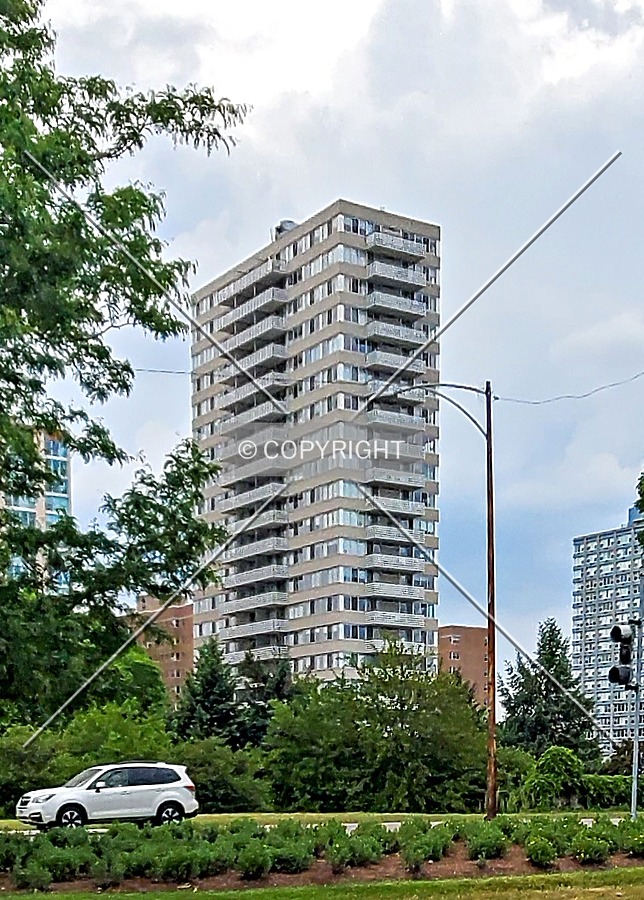Distant view from Lake Shore Drive to the southeast; June 20, 2020