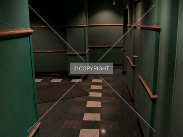 Inside the lobby near the elevators