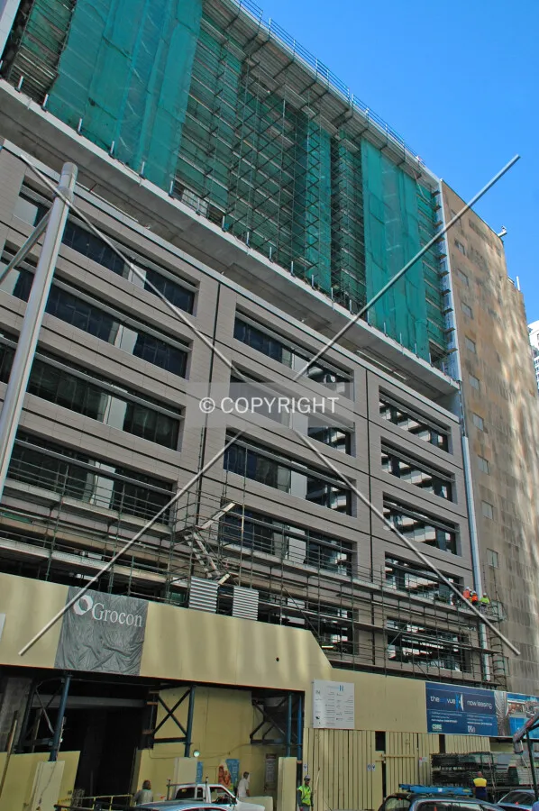 Looking up from York Street