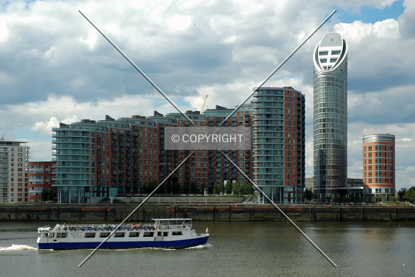 View from the Thames Path at North Greenwich