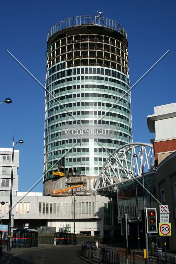 Looking up at the facade progress