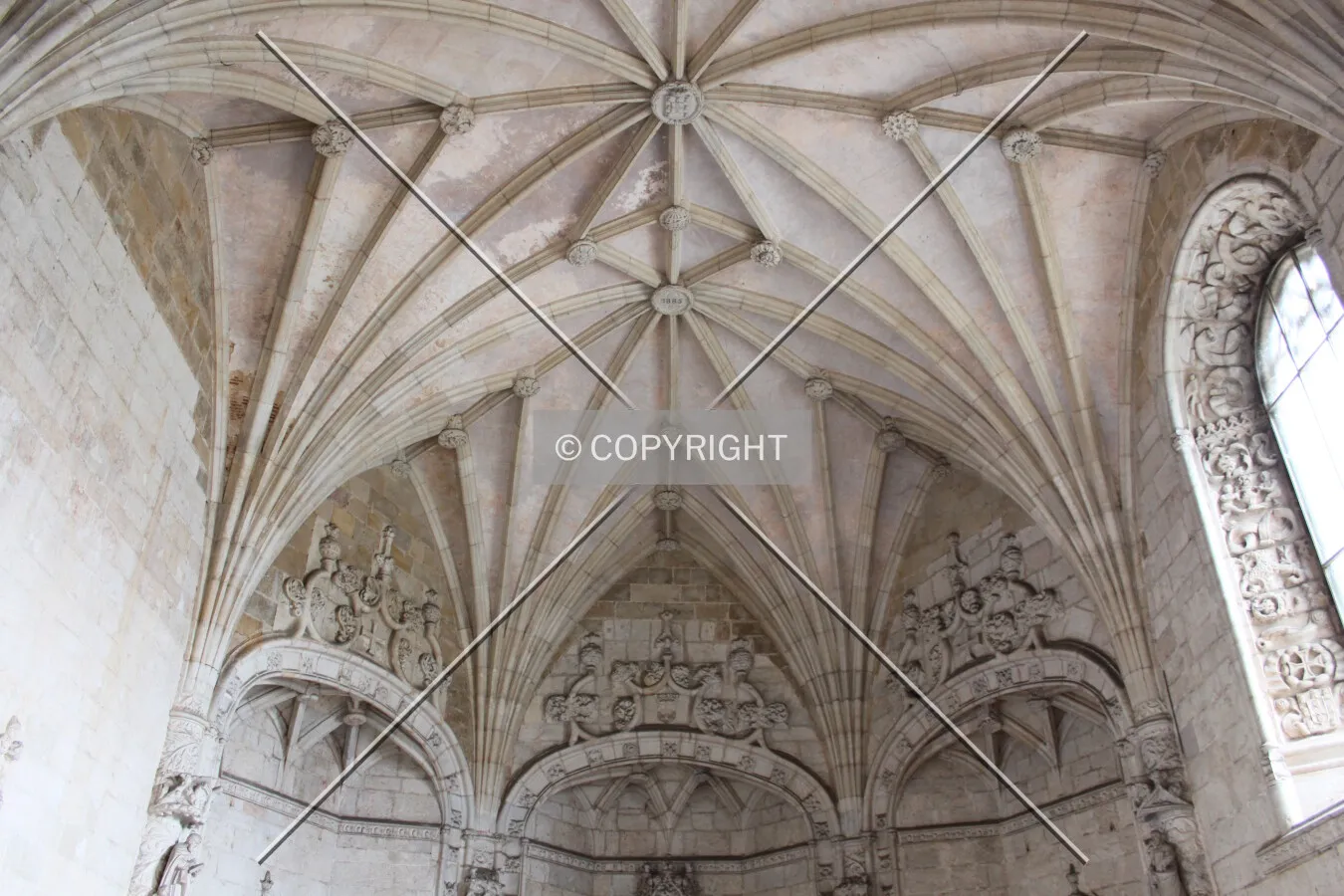 View of the ceiling of one the monastery's buildings